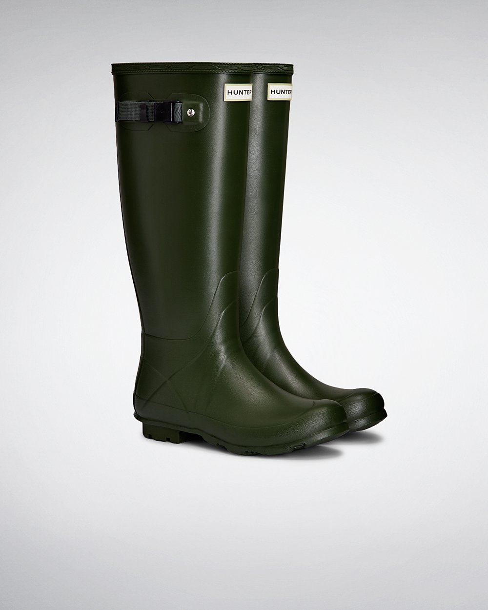 Womens Hunter Tall Rain Boots Green - Norris Field Neoprene Lined - 9837402-HA